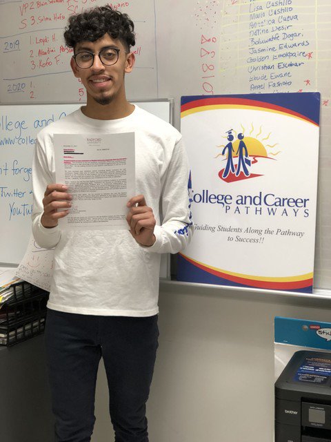 ccpathways's tweet photo. The good news keeps coming! Congratulations to Brian on his admission to Radford University! #ccpstudents #CCPDoingBigThings #collegedreams #ccpathways #collegeadmissions https://t.co/G6PFO0Fsbk
