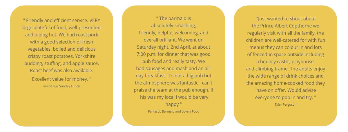 PubPrinceAlbert's tweet photo. We live in a small village in Copthorne and like to ensure we serve the best for all our customers, so it’s such a pleasure to hear such fabulous things from our customers. 🍺🍴💓🙌✔️ #customerreviews #pub https://t.co/lCZTqUIqby