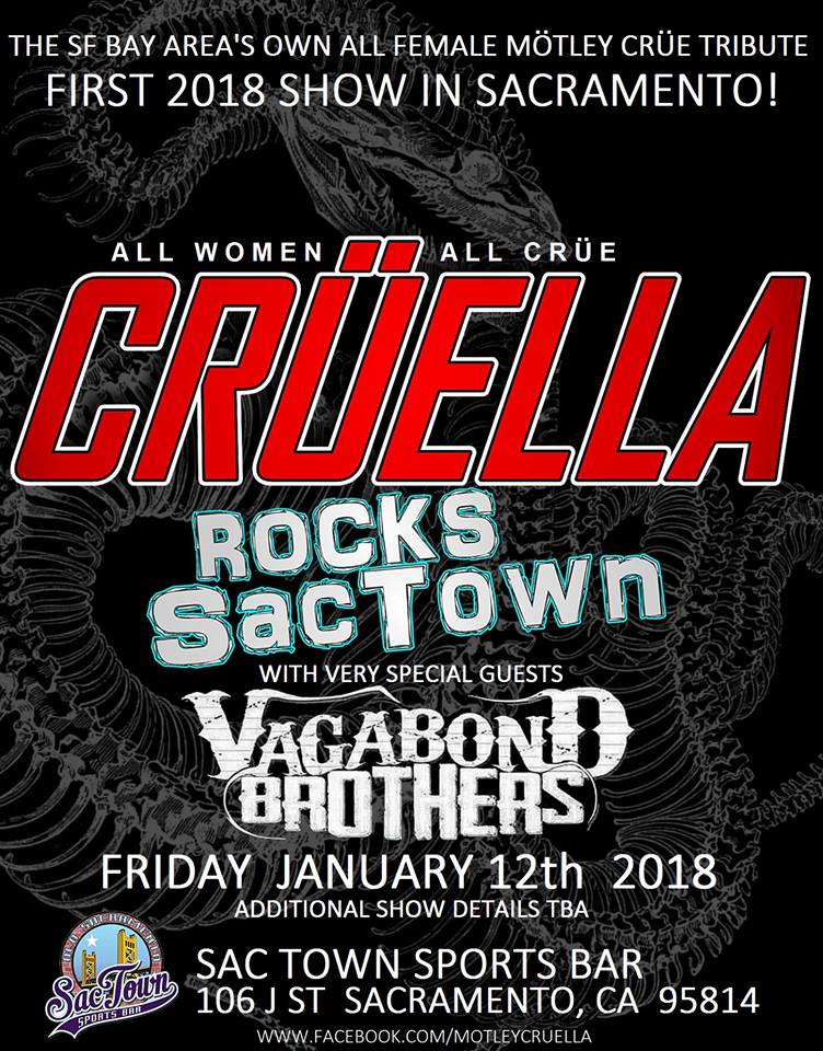 Happy New Year, Sactown!! We are ready to kick 2018 off with live music: join us February 12 as we welcome Cruella and the Vagabond Brothers to the stage: facebook.com/events/1997830…