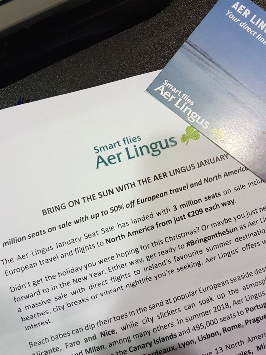 #BringOnTheSun <a href="/AerLingus/">Aer Lingus</a> seat sale giving me itchy feet 😍😍😍