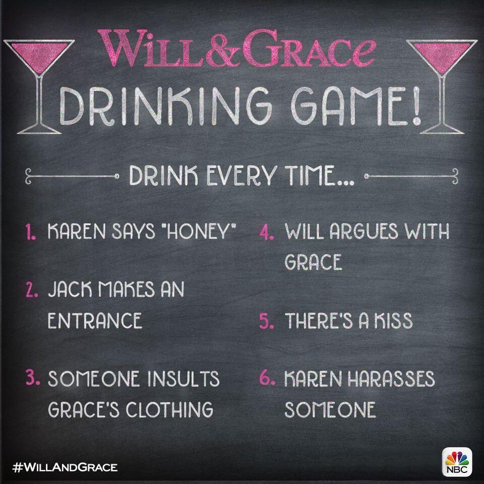 SeanHayes's tweet photo. Okay, gang. Get your gaggle together tonight and take part in this fun game while watching @WillAndGrace.  I think it’s safe to say, you will all have AT LEAST 6 beverages of some kind tonight. 😉 #WillAndGrace https://t.co/uC6h9Si09R