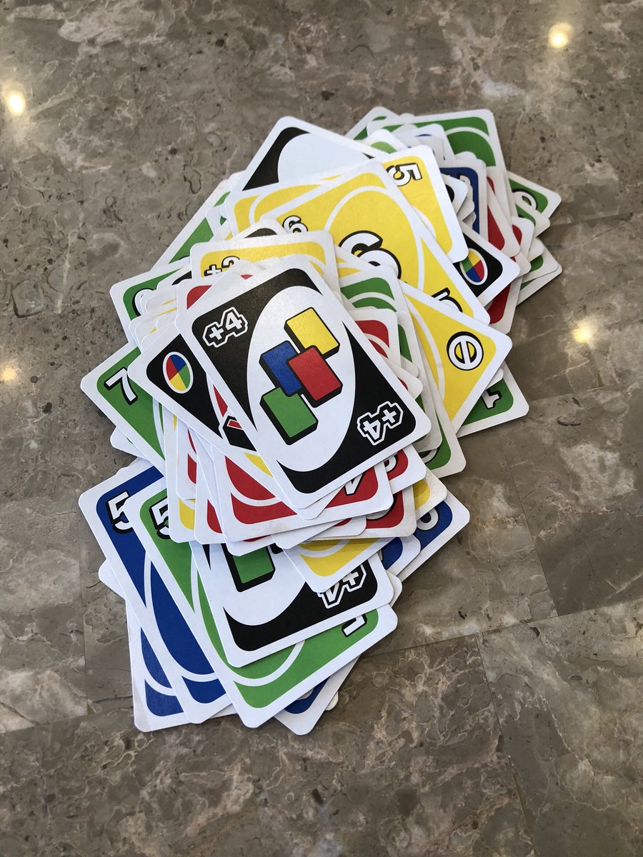 EducatorEmily11's tweet photo. My OCD is majorly kicking in right now.... #OCDprobs #UNO #ineedaperfectstack #iwonthough https://t.co/lPxzuAYAzl