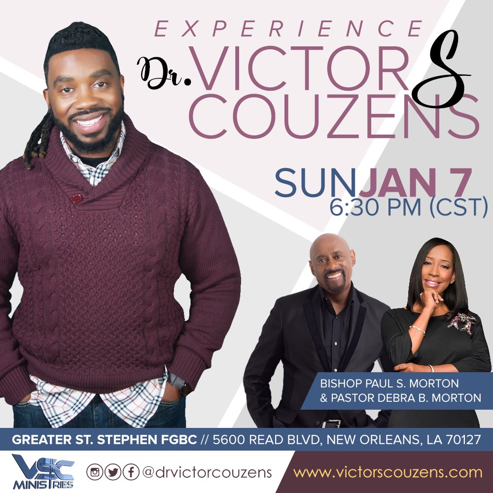 #neworleans I’m excited to start my year off in your city with my Pastors @bishoppaulmorton and @pastordbmorton Sunday evening at 6:30PM. If you’re in the area I’d love to see you there. #TheYearOfFulfillment #TheAgeOfFulfillment