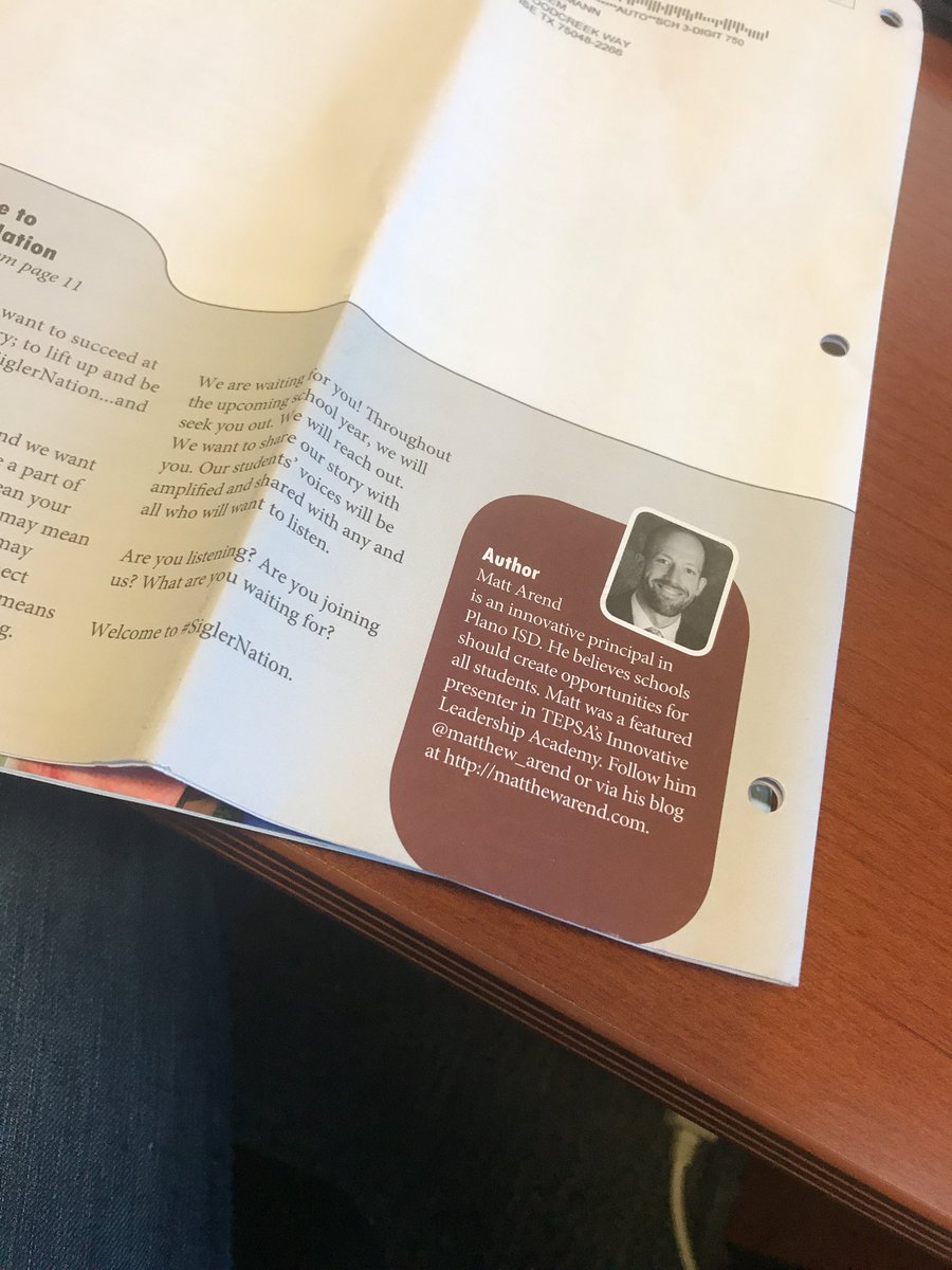 8Amber8's tweet photo. Proud of @matthew_arend and his write up on #SiglerNation in the IL of @TEPSAtalk this month! 👏🏼👏🏼👏🏼 https://t.co/fkgXynfjIg
