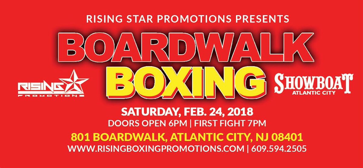 fightnightlive_'s tweet photo. Can't wait to be in #AtlanticCity with #RisingStarPromotions on Feb. 24, join us for @fightnightlive_! #FIGHTNIGHTLIVE #RingAnnouncer #Boxing #Boxeo #LinacreMediaEvents 🎤👊💥💪🔥🌊☀️🏖 #ACFightNight @rspboxing @Cornflakeboxing  @RagingBabe @mikerashid7 @leverageagency https://t.co/gRiHEsI920