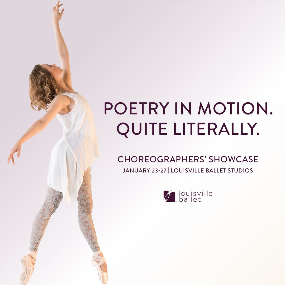 LouLiteraryArts's tweet photo. We are very excited about the @LouBallet collaboration with local writers Jonnie Bonnett, Steve Cambron, @HannahDrake628, @joannaenglert,James Lindsey, @kikipetrosino, and Teresa Willi. Tickets are on sale now for the Jan. 23-27 #ChoreographersShowcase! https://t.co/01syJG6RKn