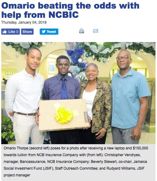 JSIFJA's tweet photo. #JSIFNEWS “ I had people in my corner, like Mrs Stewart from JSIF, who helped to push me toward getting things done and accomplishing my goals,” Thorpe recounts. To read entire article visit https://t.co/Axx0XLD5rU
#JSIFJA #InvestingForCommunityDevelopment https://t.co/J4qGqjvrmg