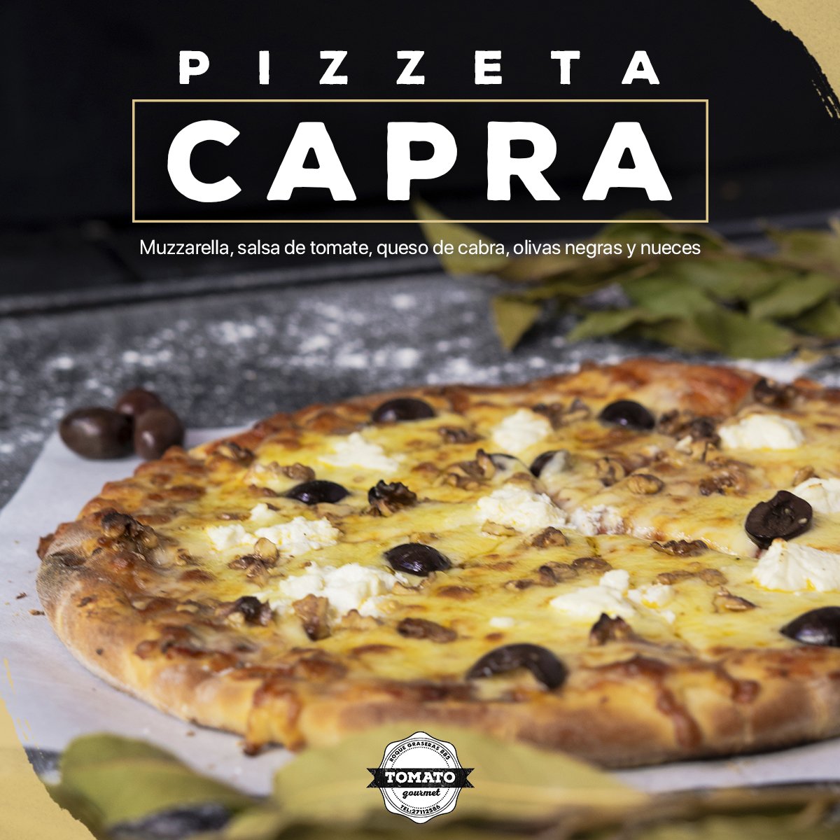 Nuestras Pizzeta #Capra es una de las tantas delicias gourmet que tenés que probar sí o sí. ¡Pedila! 🍕👌🏼 #Descuentos exclusivos haciendo tu pedido desde nuestra web tomatogourmet.com.uy o app 📲 Tomato Gourmet.