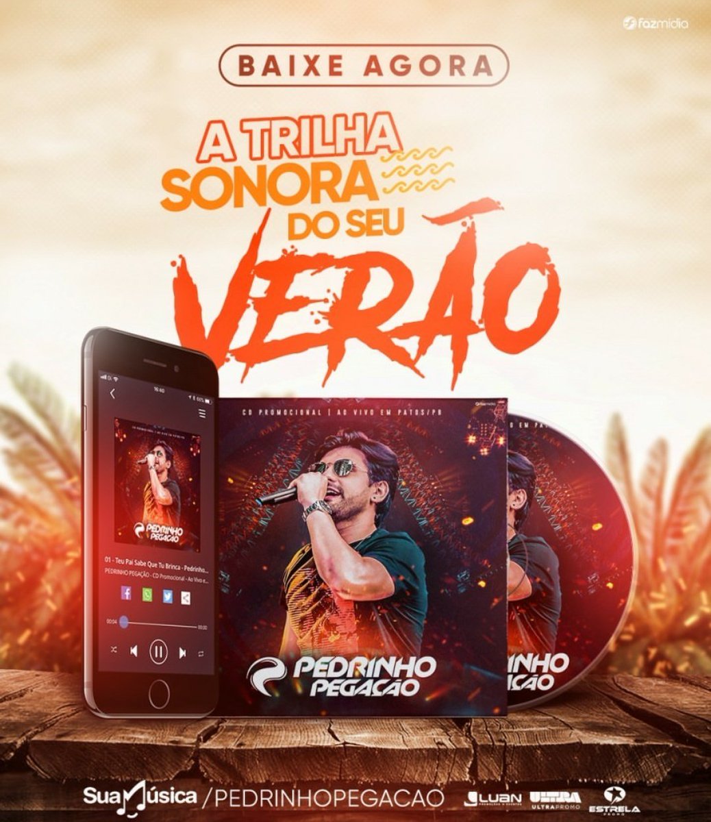 PedrinhoPegacao's tweet photo. No paredão, no celular ou no som do carro, #ATrilhaSonoraDoSeuVerão é @PedrinhoPegacao! 🔊☀🌴🌊 Baixe agora: https://t.co/wHuA1chGEe #Verao2018 #Oppchegou #Vaiseacostumando #Prepara #TeuPaiSabeQueTuBrinca https://t.co/pO6WKJ6IA2