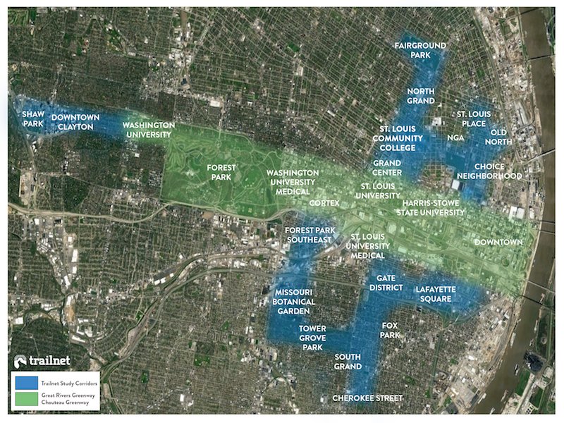 stldoc's tweet photo. STL will go from a middle of the pack city on bike/ped infrastructure to the envy of almost everywhere.  Add in our existing construction boom and top ranked start up scene and our future is looking really bright. https://t.co/QF4Tj3BTu1