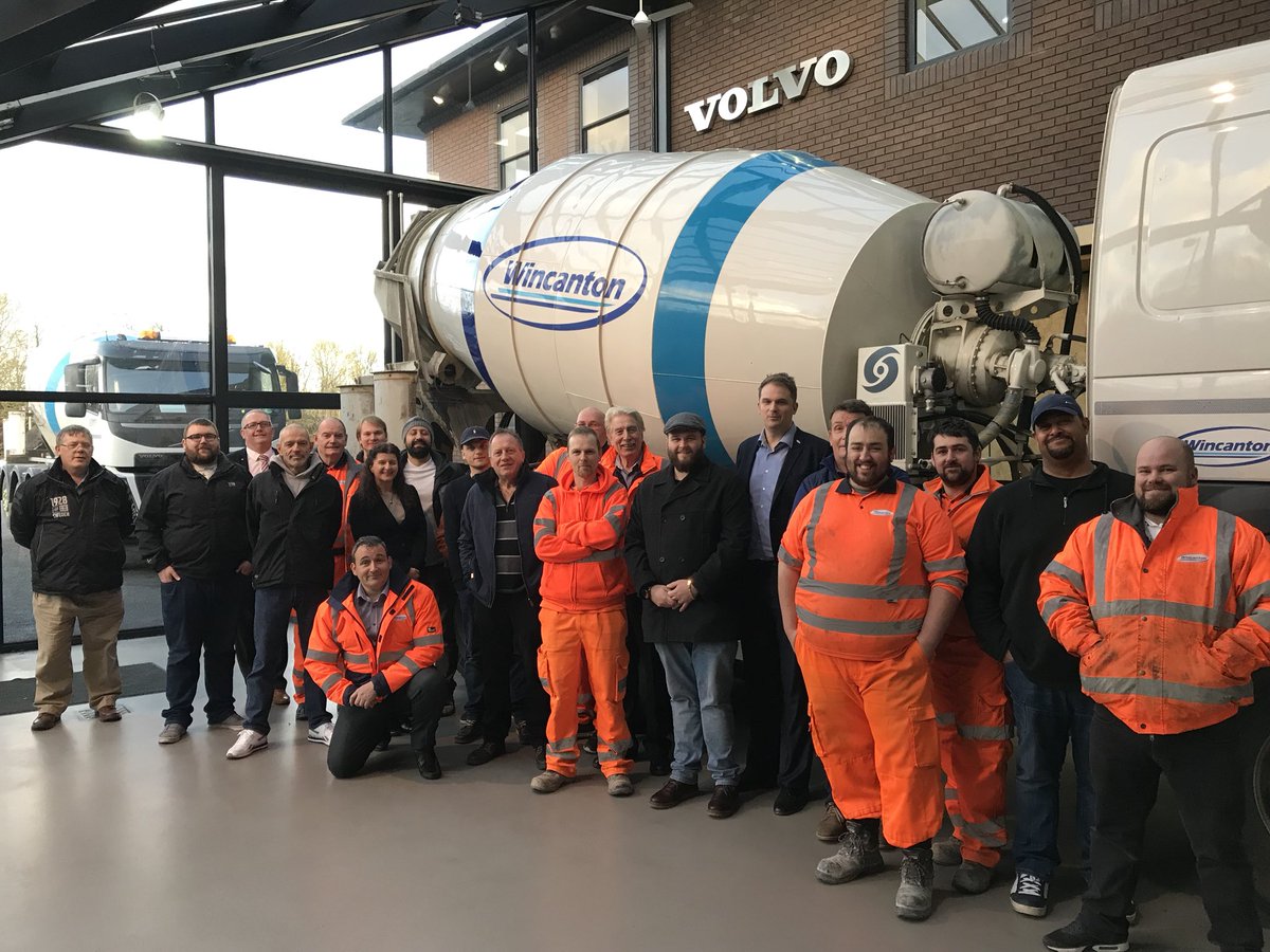 MattCDare's tweet photo. Great day for all #WincantonReadymix drivers @wincantonplc @VolvoTrucksUK #Warwickvolvoheadoffice. Learning about safer driving and the benefits of their Volvo concrete mixer. Thanks to the #Volvoteam. https://t.co/6IAM1zE5h5