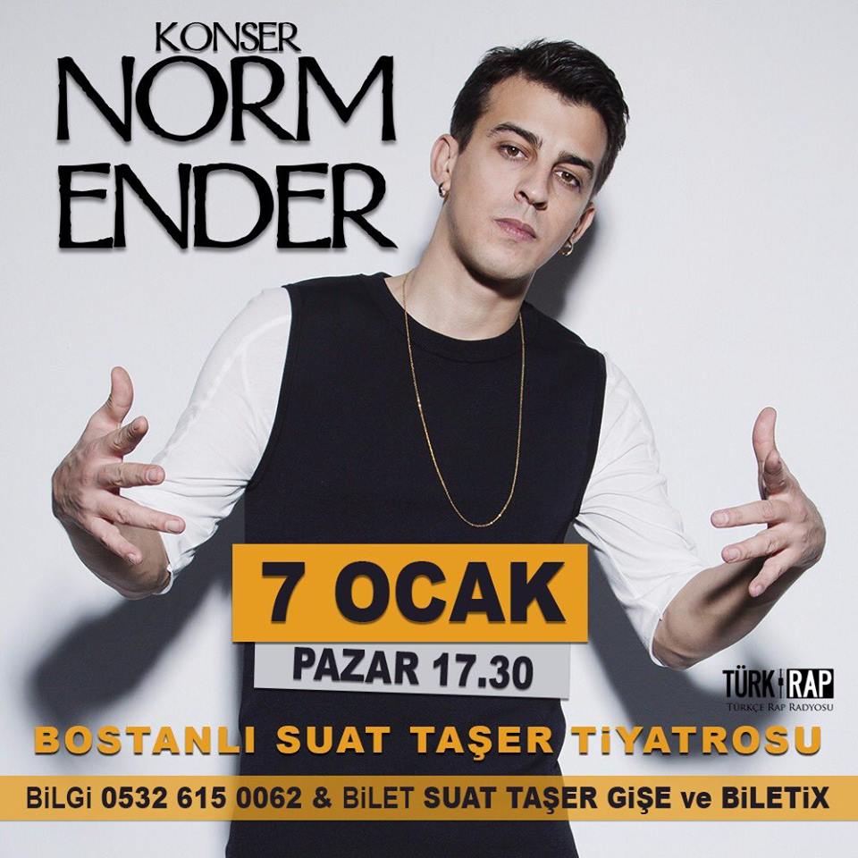 BossDogz's tweet photo. Konser!! 
7 Ocak 2018 Pazar günü 
Saat 17:30 Bostanlı Suat Taşer Tiyatrosun'da
Norm Ender'in Konuk Sanatçısı olarak sahnede olacağız.
#konser #7ocak #bostanli #normender #bossdogz #hiphop #rap #hardcore #music #rock #izmir #suattasertiyatrosu #turkcerap #turkcerapradyosu #biletix https://t.co/WKq3oqFP3s