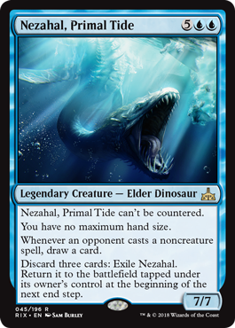 Blue Elder Dinosaur. Its protection ability is really expensive. More  #MTGRIX spoilers at https://t.co/c6ytfLpiHc.