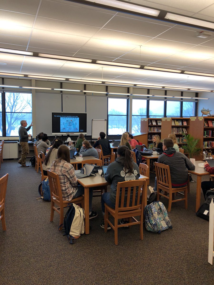 MrMcGarry_BHS's tweet photo. Excellent lesson on source credibility with @pburrell  using the C.R.A.A.P. Method in the @BloomHSLibrary https://t.co/s80fiOUWGP