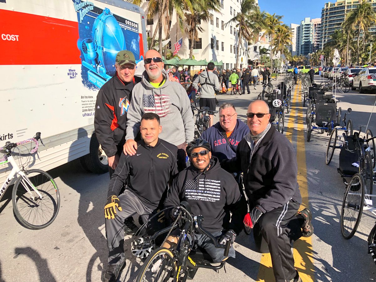 MiamiDade_SO's tweet photo. And they’re off! #MDPD joining several agencies this morning for the annual @WWP bike ride. The ride is a unique opportunity for wounded service members &amp; veterans to use cycling &amp; camaraderie to overcome physical, mental/emotional wounds. Look at Major Carter GO! 🙌 #SoliderRide https://t.co/SM6DSd5Ofp