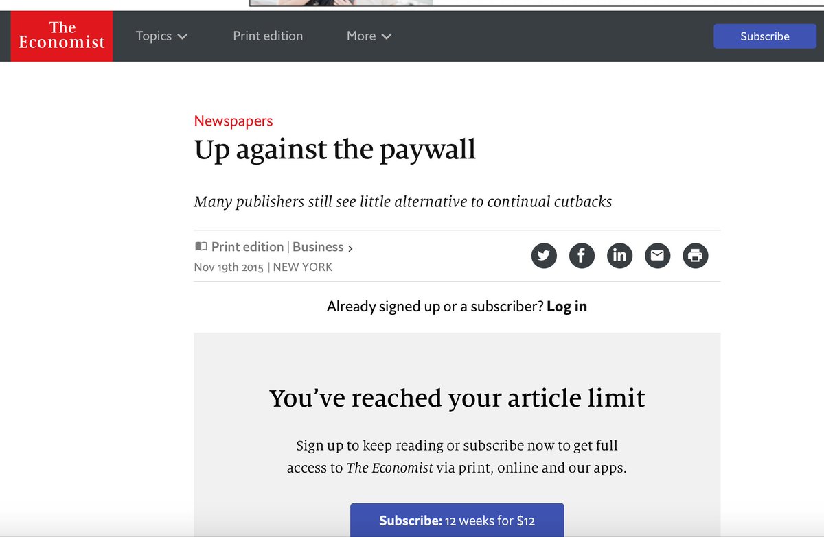 ContentPasskey's tweet photo. Oh, the irony: hitting a paywall when trying to read a piece on paywalls. Hold tight, world; we are working on a solution. #UnlockWithPasskey https://t.co/1slYPfirXM
