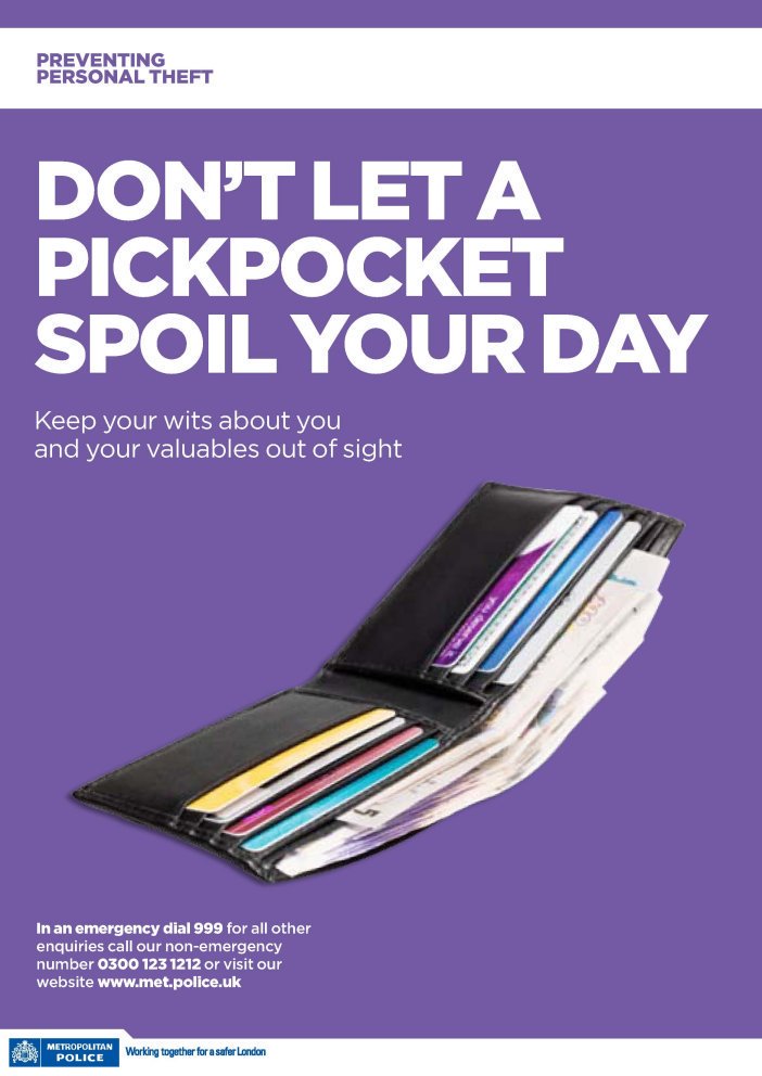 Several reports received of #Kingston shoppers being victims of pick pocketing. Please be vigilant and ensure your valuables are out of view.