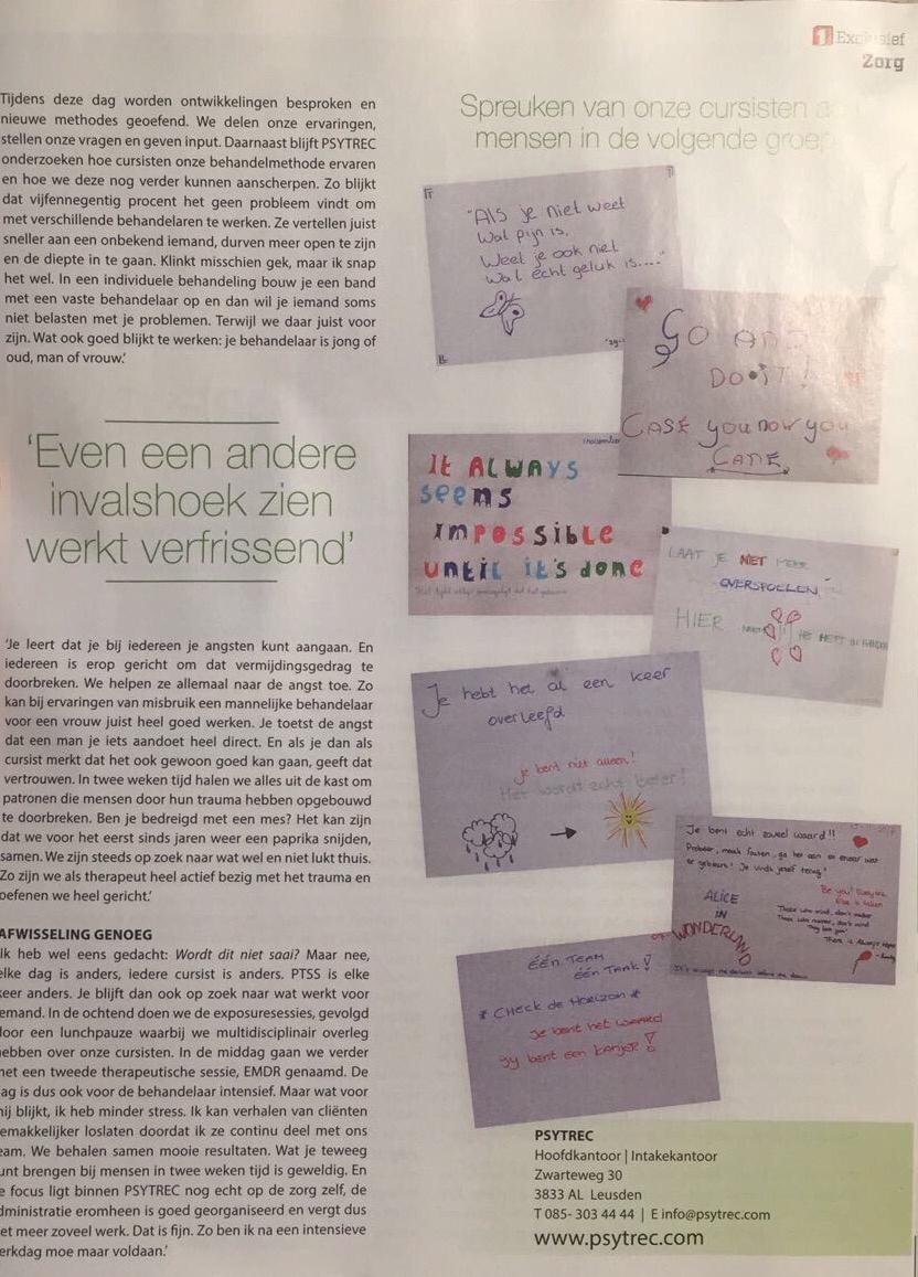 PSYTREC, locatie Weert in Nummer 1, Magazine bij De Limburger.  Hoe is het nu echt om bij PSYTREC te werken?