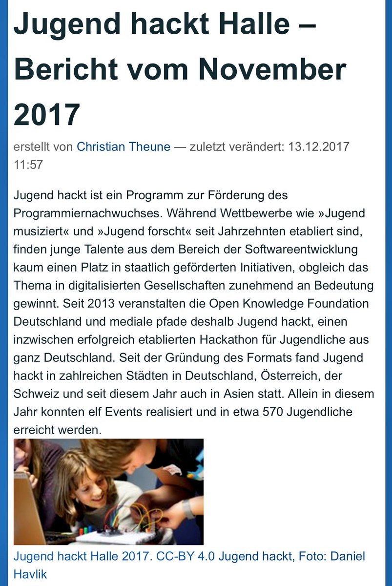 PythonSV's tweet photo. #codingisfun:#Jugend hackt #Halle – Bericht @theuni https://t.co/4MOd8YKhxD #Python #pythonSV #coding #coding4kids https://t.co/KBiJnvEwA2
