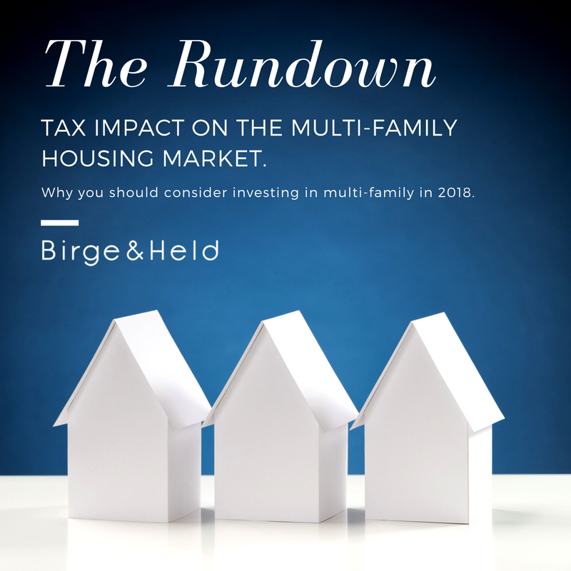 B&amp;H has been closely monitoring the impacts of the tax legislation on the apartment market. We are giving you the rundown in our latest blog post. You can find it here: birgeandheld.com/news/#post/486 #multifamily #investment #Indianapolis