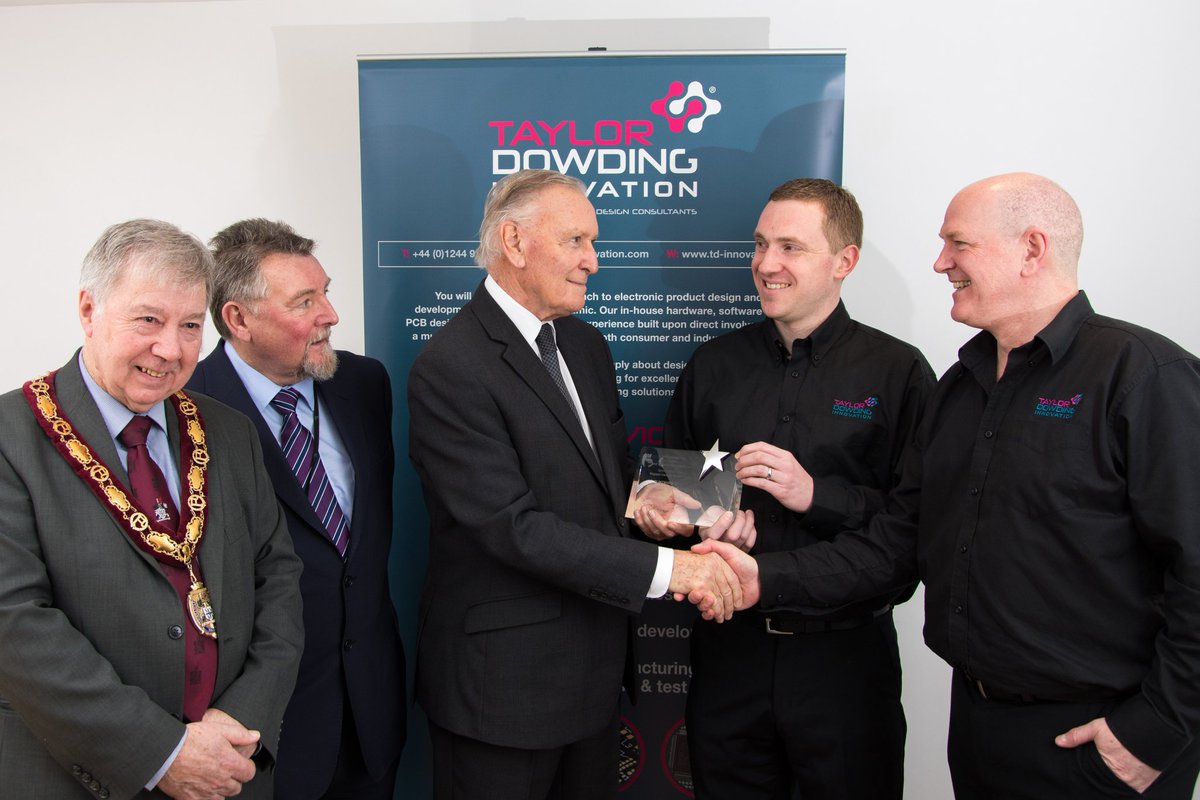 FBW_fcc's tweet photo. Inspiring visit to Taylor Dowding Innovation to celebrate winning the Innovation, Technology & Enterprise Award sponsored by @KingspanIP_UK Congratulations. #fbAwards17 @FBW_fcc #winners #flintshirebusinessawards https://t.co/PI0esn4Znz