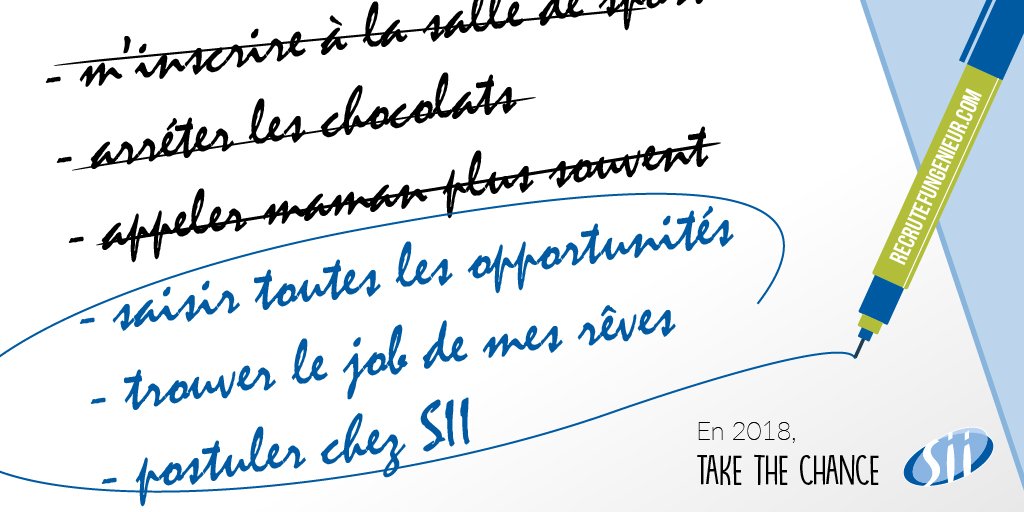 GroupeSII's tweet photo. Il est temps de prendre de #BonnesRésolutions avec le @GroupeSII ! 
Take the chance on : https://t.co/6CTroSVKHM https://t.co/05s8Q5jDAh