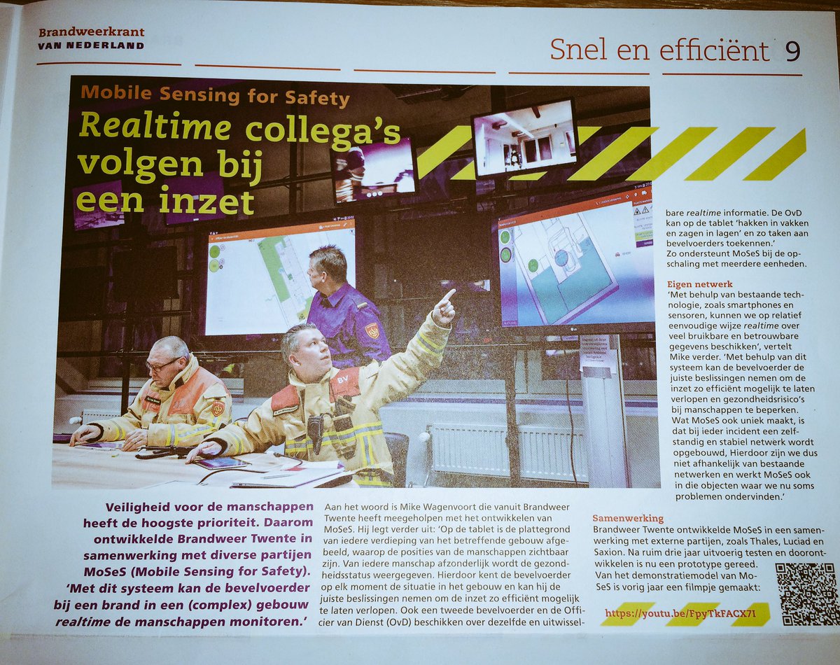 moses_eu's tweet photo. Mooi artikel in de #brandweerkrant over #MoSeS @TechForFuture @BrandweerTwente @SafetyCampusVRT @Saxion https://t.co/zYwj8TqHW8