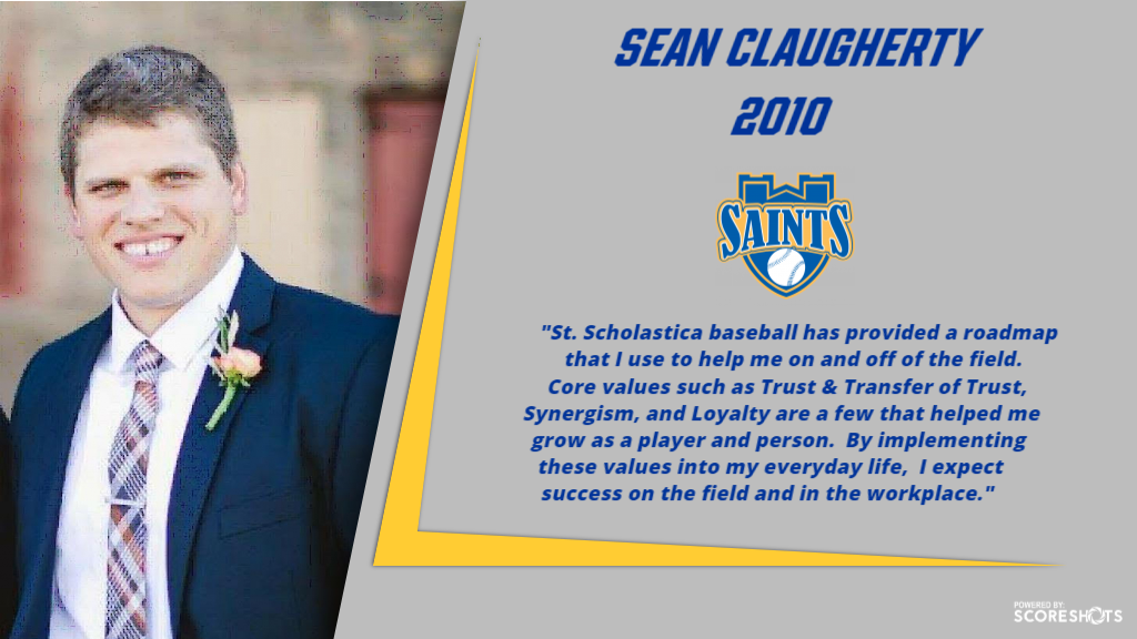 cssbaseball's tweet photo. Today's alumni spotlight features @sclaugherty09. One of the most feared hitters in Saints baseball history and one of the greatest teammates. Sean is #committedtoexcellence in his relationships and work as a Business Systems Consultant for Wells Fargo. https://t.co/V4lKGiTe28