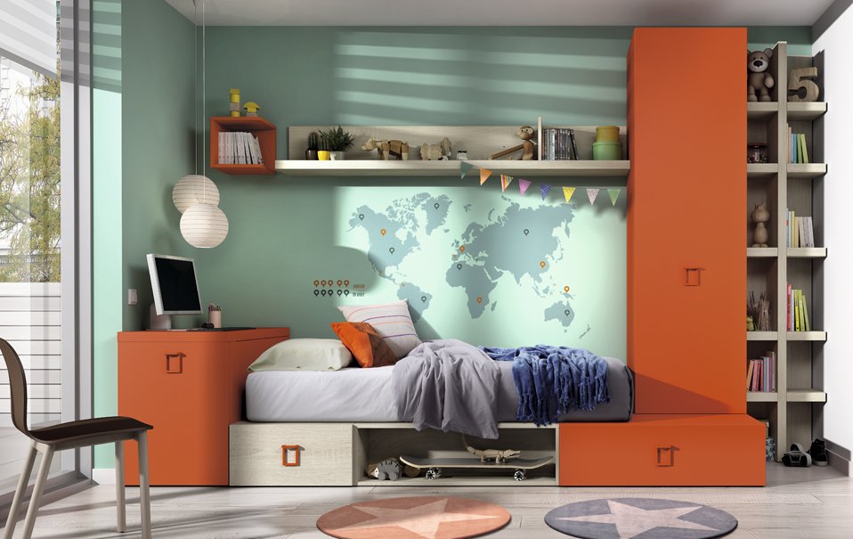 Los modulares elegidos como mejor opción para los adolescentes!
Todo guardado y ordenado en poco espacio. Las distintas medidas de modulación te darán la posibilidad de poner el largo de colchón que prefieras! #juveniles #dormitorio