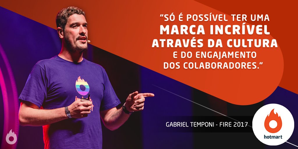 hotmart's tweet photo. Neste #QuoteDaSemana, Gabriel Temponi fala sobre cultura interna e marcas fortes, no palco do #FIRE2017. https://t.co/GgIfhGZgVd
