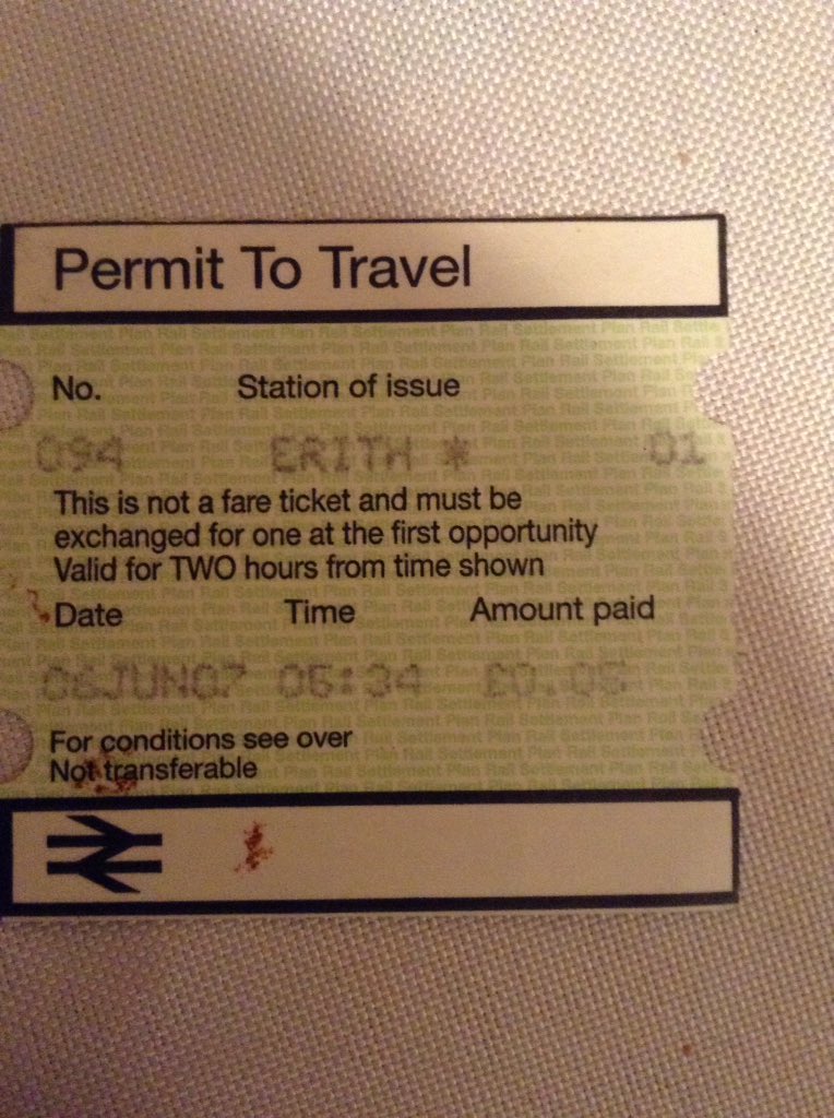 st73u's tweet photo. Clearing a load of old crap out and I come across this little joy of gold from over 10 years ago. Great shame they got rid of those Permit to Travel machines in London. #permittotravel https://t.co/zyMnoeCucE