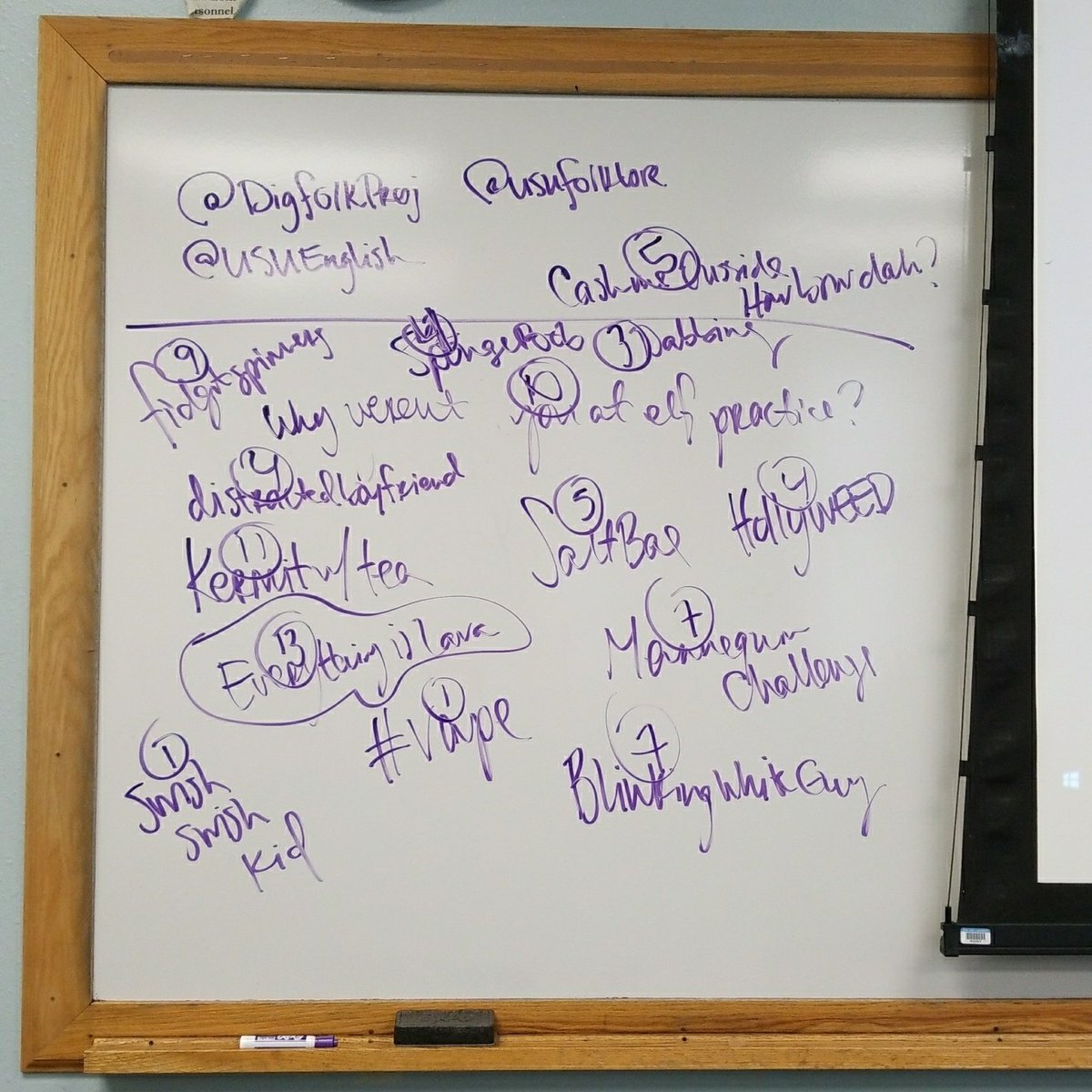 DigFolkProj's tweet photo. Round 2! #ElfPractice gets beaten out by #EverythingIsLava! #thefloorislava #lava #FolkloreThursday #digitaltrendoftheyear #chasshighschoolday @CHaSSUSU @USUEnglish @USUFolklore https://t.co/g5CHoIoICI