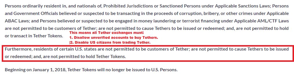 Bitfinexed's tweet photo. Hey Everyone, if you're a US citizen, and you're holding Tether on some exchange... you might want to get rid of it. https://t.co/QSV0bWvTYh