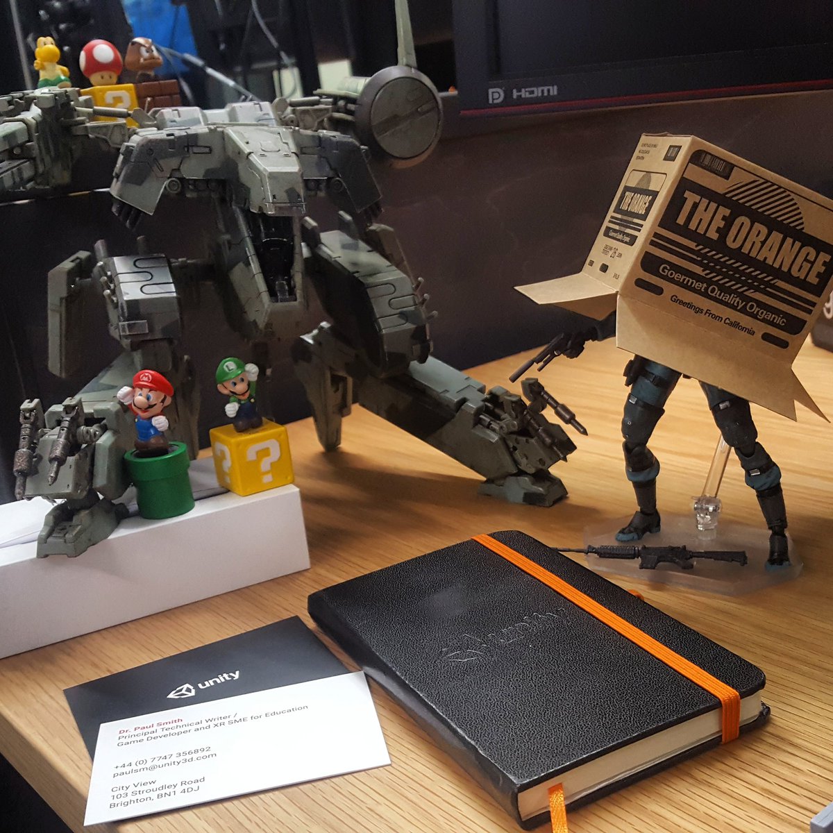 dr_psmith's tweet photo. An unknown sneaky guy in a box has come to tackle our metal gear problem. #MetalGearSolid #unity3d #HappyNewYear #HappyNewYear2018 #gamedev https://t.co/8tDnc5q8hG