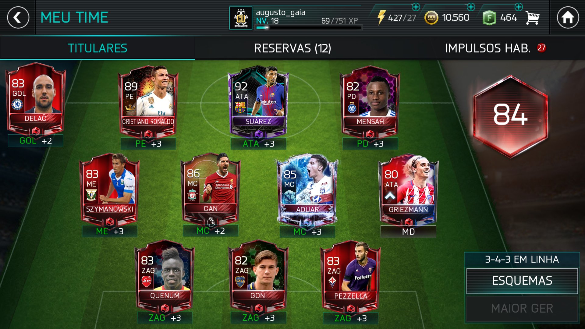 Julieta on X: notas pro meu time ? (baixei fifa mobile essa semana) / X