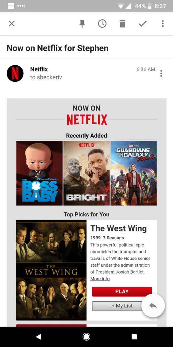 sbeckeriv's tweet photo. @netflix I received this email stating that these shows are for me, however, @bionicpill said he can still see them in his account. Who are these shows for? https://t.co/tx4ujdiS62