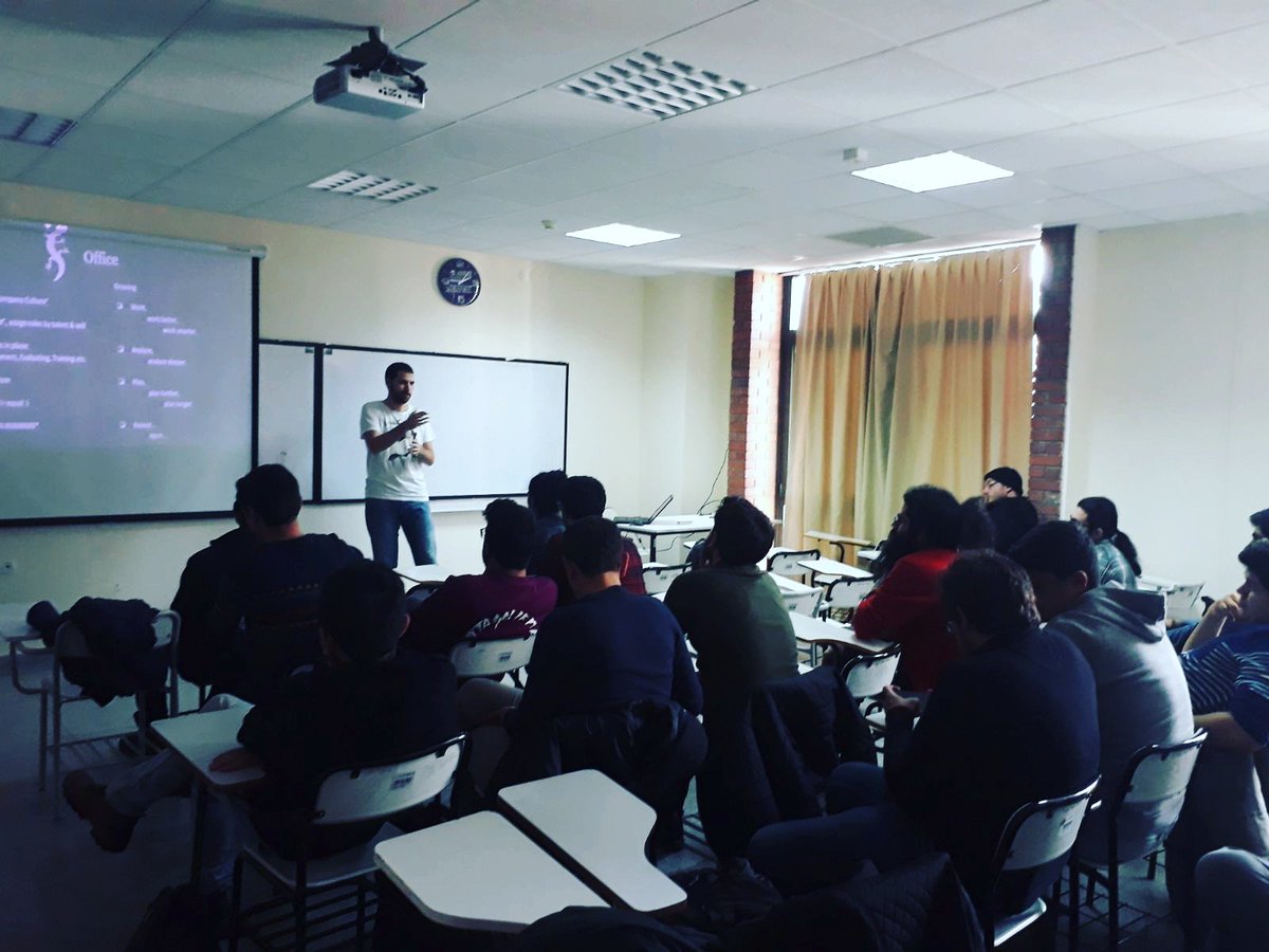 This happened last week and we forgot to share partying for the new year :). <a href="/ufukerdogmus/">Ufuk Erdoğmuş</a> giving a talk at IYTE Comp Eng Dept. About #enterpreneurship with examples from the <a href="/weptile/">Weptile</a>. Of course, again, a little bit of <a href="/WordPress/">WordPress</a> general knowledge had to be included.