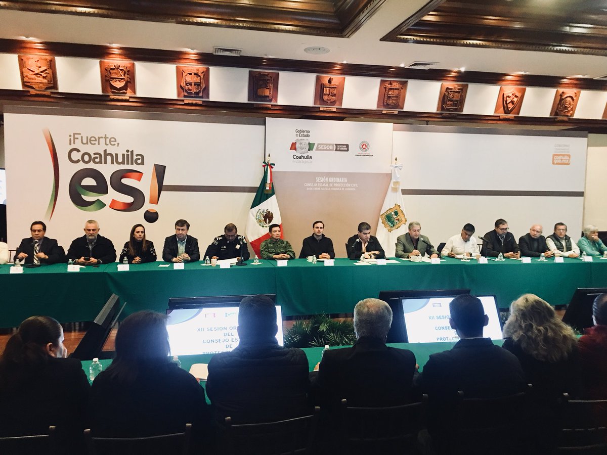 PCcoahuila's tweet photo. Iniciando la XII SESIÓN ORDINARIA DEL CONSEJO ESTATAL DE PROTECCIÓN CIVIL con Alcaldes y titulares municipales https://t.co/DtoZYYVZ9w
