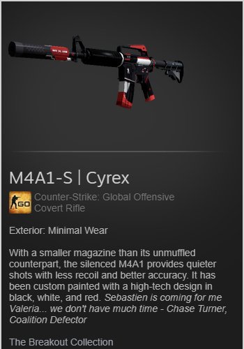 9999999999aggg's tweet image. M4A1-S Cryex Minimal Wear ($8)

To enter:
-Follow me
-Follow @CSGOMagicSite
-RT/LIKE
-Subscribe
-Keyword
-MUST be in Stream: youtube.com/watch?v=qEkos-…

#csgogiveaways #CSGOgiveaway