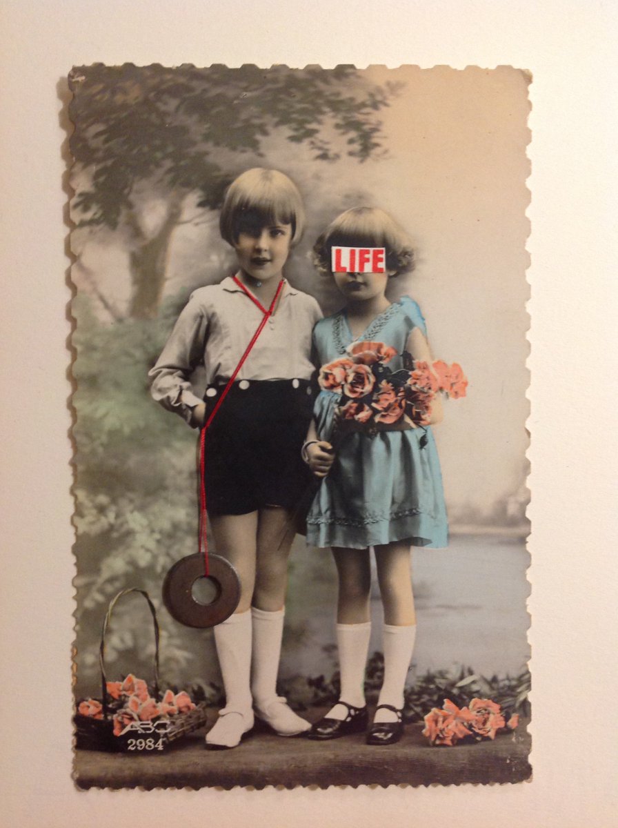 DMesander's tweet image. The weight #collage #collageart #vintage #postcard #derodedraad instagram.com/dorotheemesand… ✂️⚙️