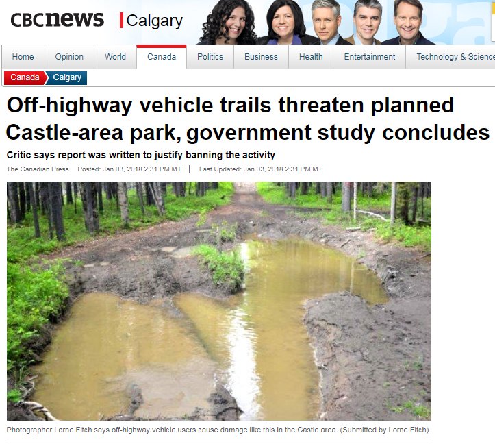 HeadwatersAB's tweet photo. 1/ Thread, because this finally hit the news: @AB_EP study warns that OHVs have become the main source of human impact in the #CastleParks area and threaten the region’s fragile environment. https://t.co/scTSN3CznR https://t.co/v09Mbg3vPb