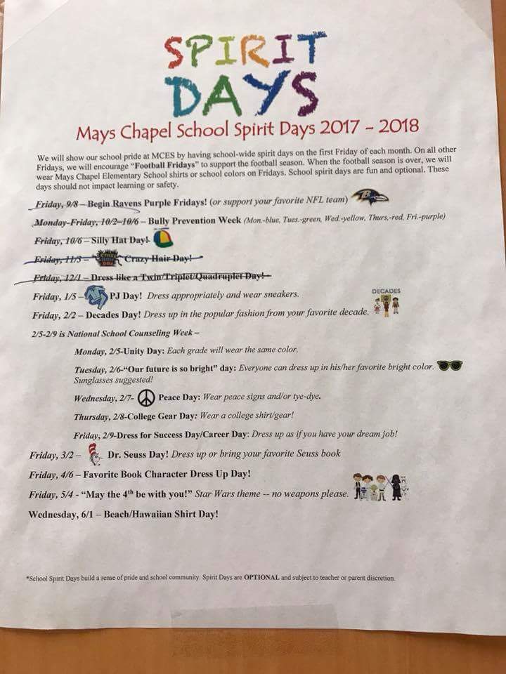 Don't forget PJ Day tomorrow <a href="/Team_MCES/">Mays Chapel ES</a> !!