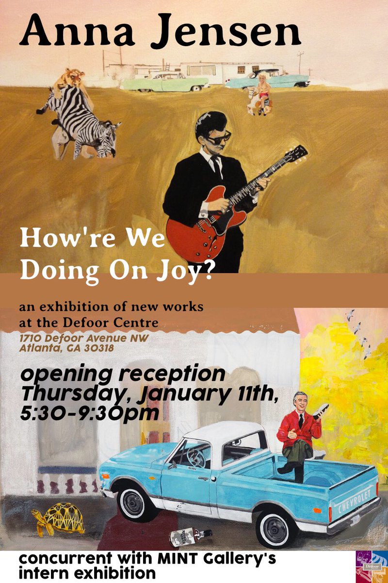 A new exhibition is opening at The Defoor Centre next Thursday! Please join us! #atlanta #atlantaart #mintgallery #annajensen #atlevents