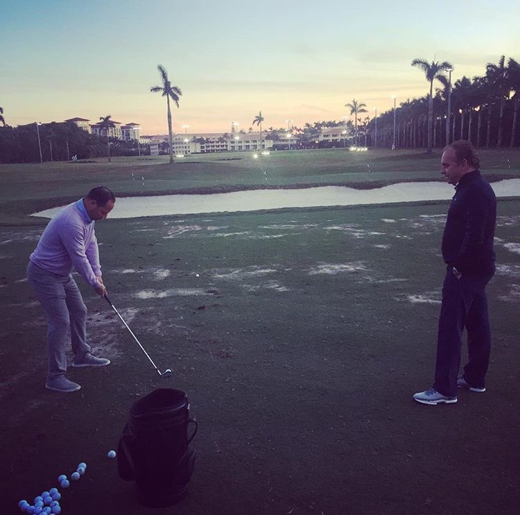 Great to end the day under the lights <a href="/TrumpDoral/">Trump National Doral Miami</a> with <a href="/LGlick1/">Larry Glick</a> #nightgolf @RSGPC_