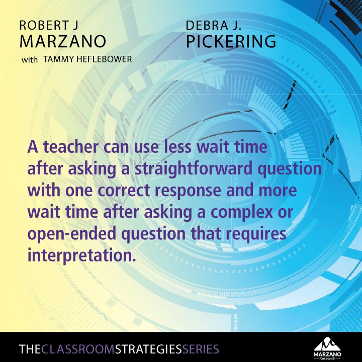 MarzanoResource's tweet photo. Waiting to call on students allows them to process the question and encourages them to think through their answers instead of impulsively responding. Read more #studentengagement tips: https://t.co/6SkLZIYgrY https://t.co/nUuUM6bljr