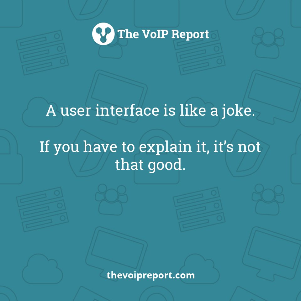 TheVoipReport's tweet photo. There is nothing worse than a bad user interface. #techjokes #userinterface https://t.co/IN6Duv8TFB