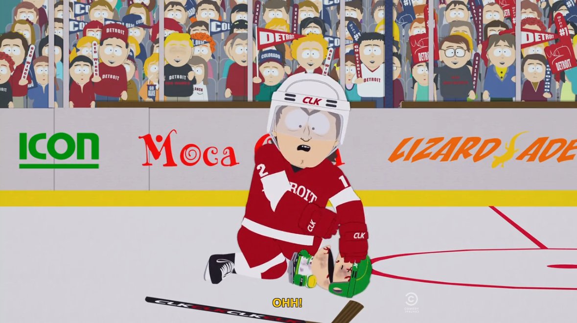 ACrapDay's tweet photo. What to do on this snowy day - sit back and enjoy the South Park episode "Stanley's Cup". You just gotta love how the #DetroitRedWings pulverise the South Park Pee Wee Hockey team. 😆😂
#SouthPark #StanleysCup #WinterStormGrayson #blizzard2018 https://t.co/dBhVvX9ZWu
