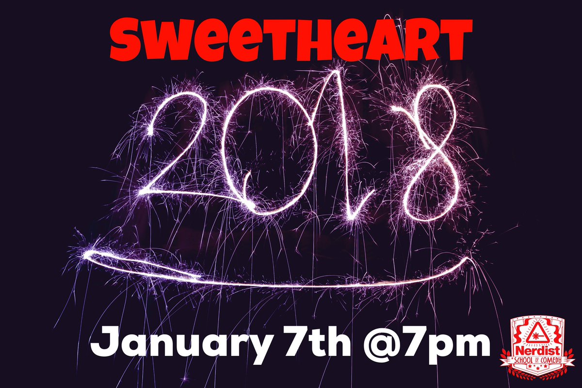 SweetheartImpro's tweet photo. New Year, new Sweetheart! Hope you all had a great time during the holidays! Let's keep the cheer and good will going this Sunday night as Sweetheart hits the stage for the first time in 2018! @NerdistSchool https://t.co/lsLlmUE0gn