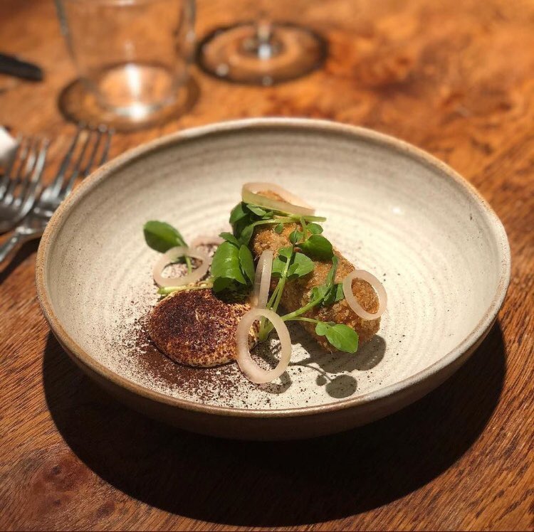swanchapeldown's tweet photo. Short rib of beef croquette, grain mustard creme fraiche, pickled shallot, watercress. New on the January tasting menu and as a starter on the daily menu #winekitchen https://t.co/PTLQUKohqF