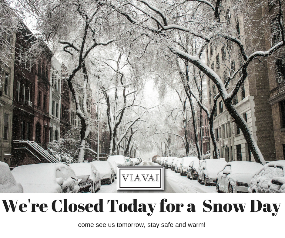 ViaVaiNYC's tweet photo. @ViaVaiNYC is closed today.  Stay safe and warm, NYC.  We'll be open tomorrow. #staysafe #snowday2018 #greatspecialstomorrow https://t.co/j6oNvXItJ4